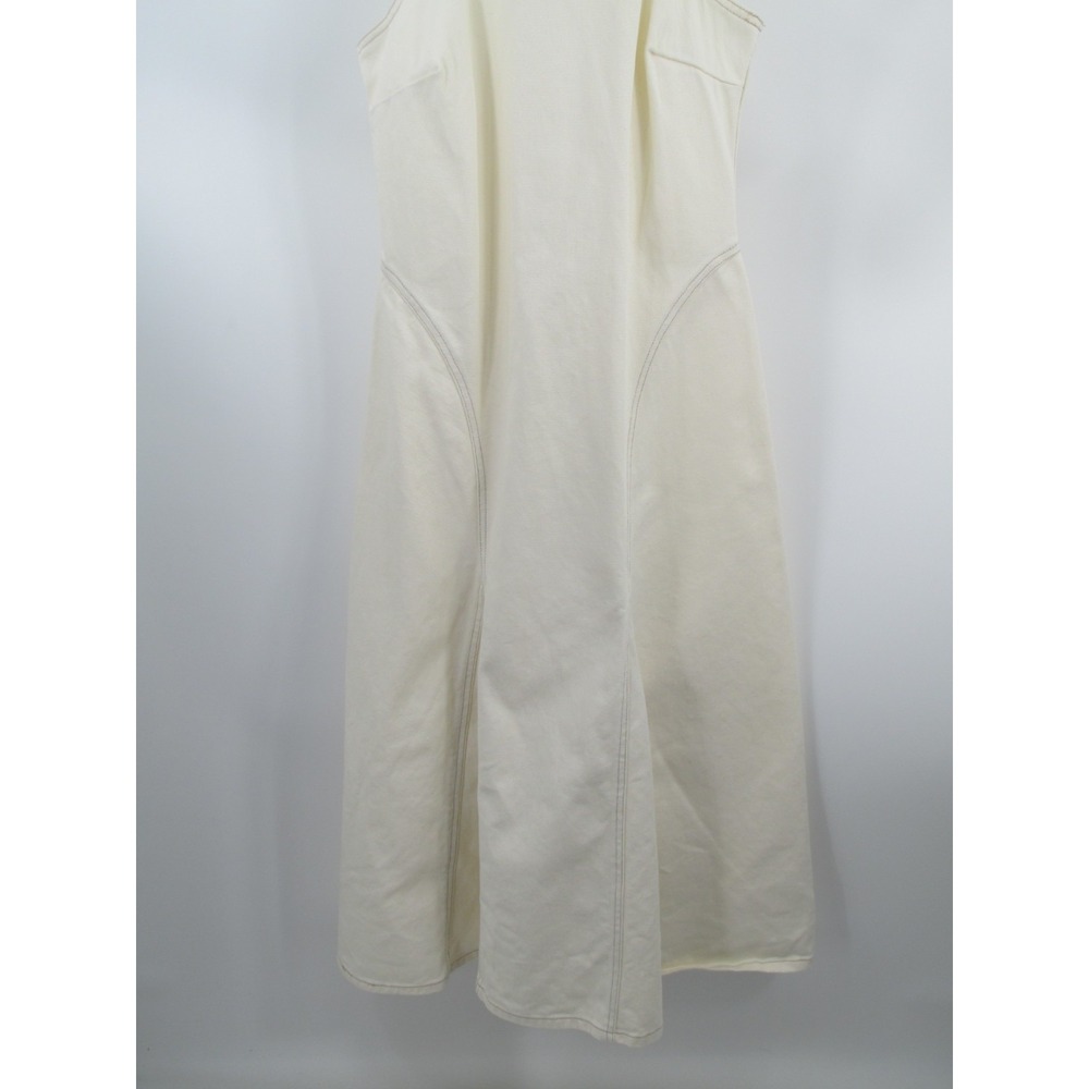 NWOT FUTURE COLLECTIVE Maxi Racerback Denim Dress Women Size 4 Ivory Sleeveless - Picture 4 of 16